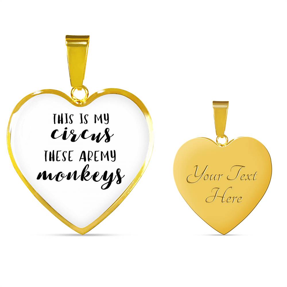 This Is My Circus - Gold/Silver Heart Necklace - White