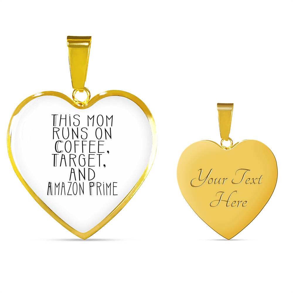 This Mom Runs - Gold/Silver Heart Necklace - White