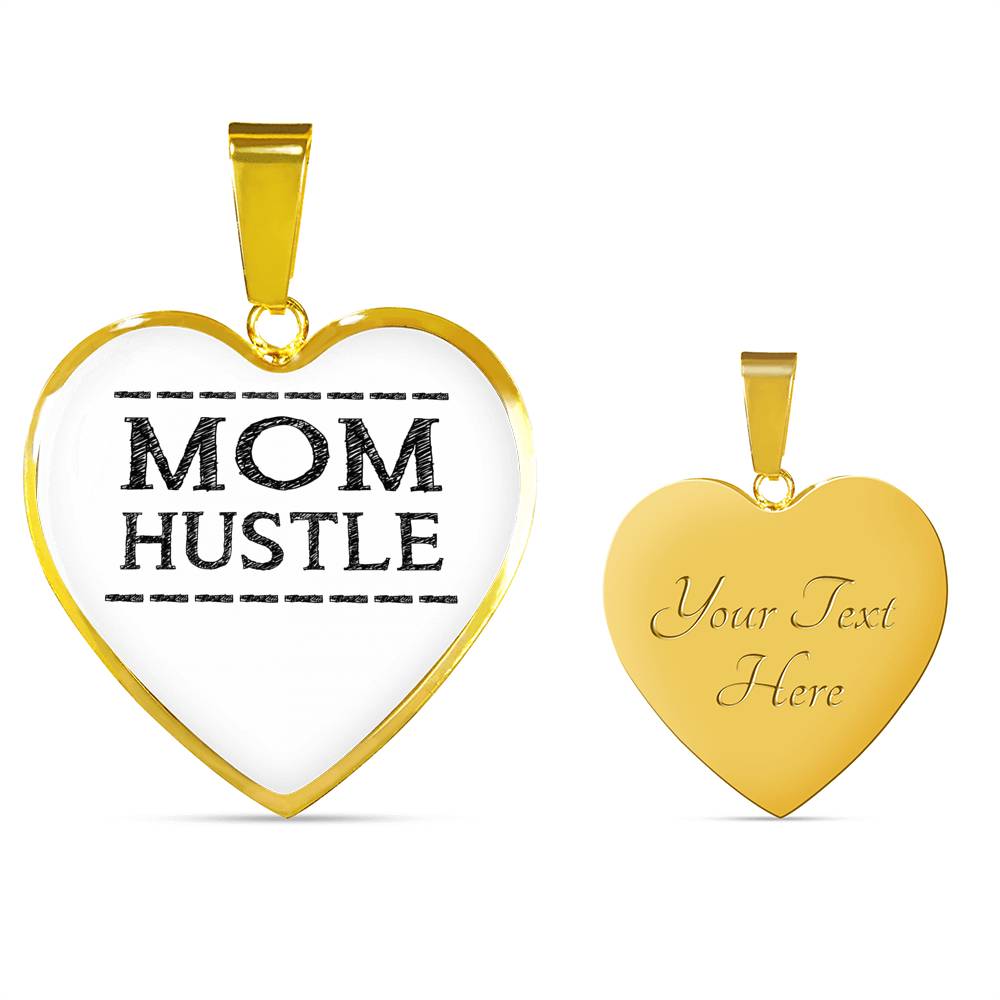 Mom Hustle - Gold/Silver Heart Necklace - White