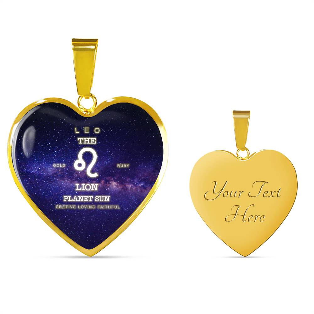 Leo Gold/Silver Zodiac Heart Necklace