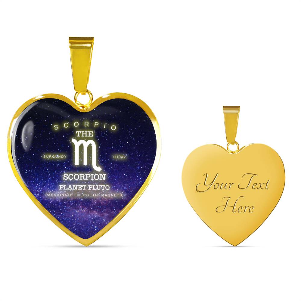Scorpio Gold/Silver Zodiac Heart Necklace