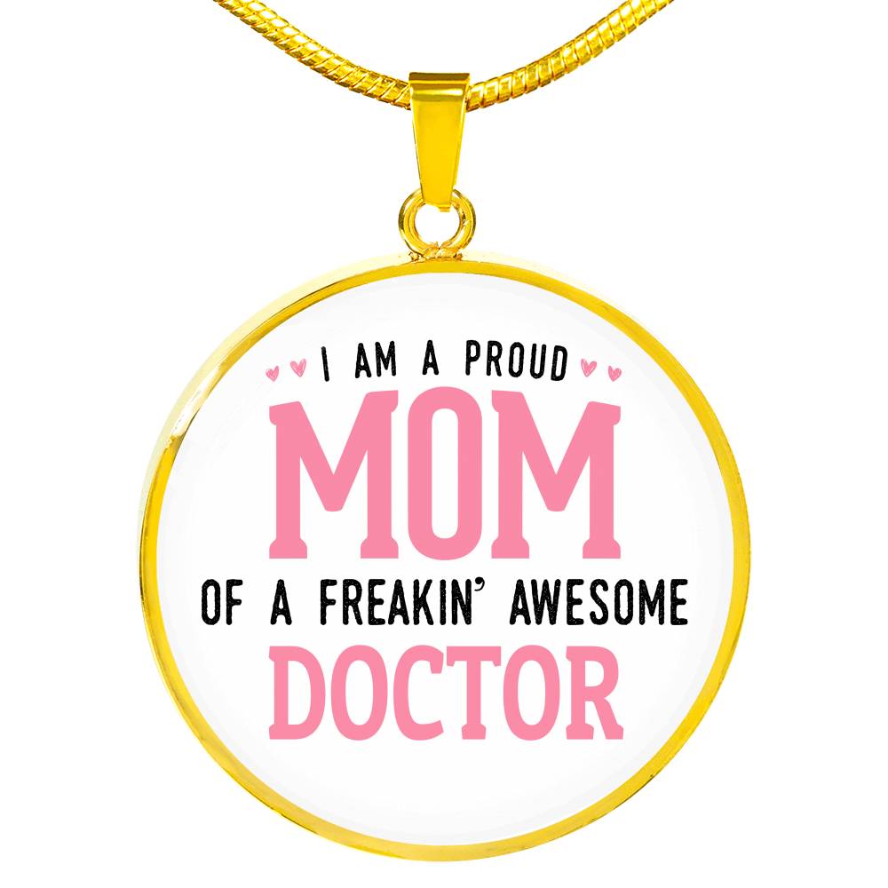 Proud Mom Necklace Round - Light