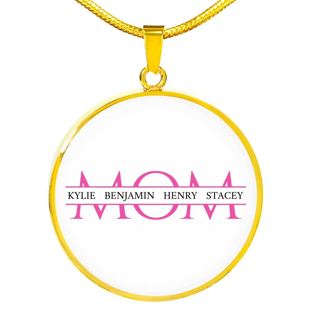 Mom Necklace Round - Light