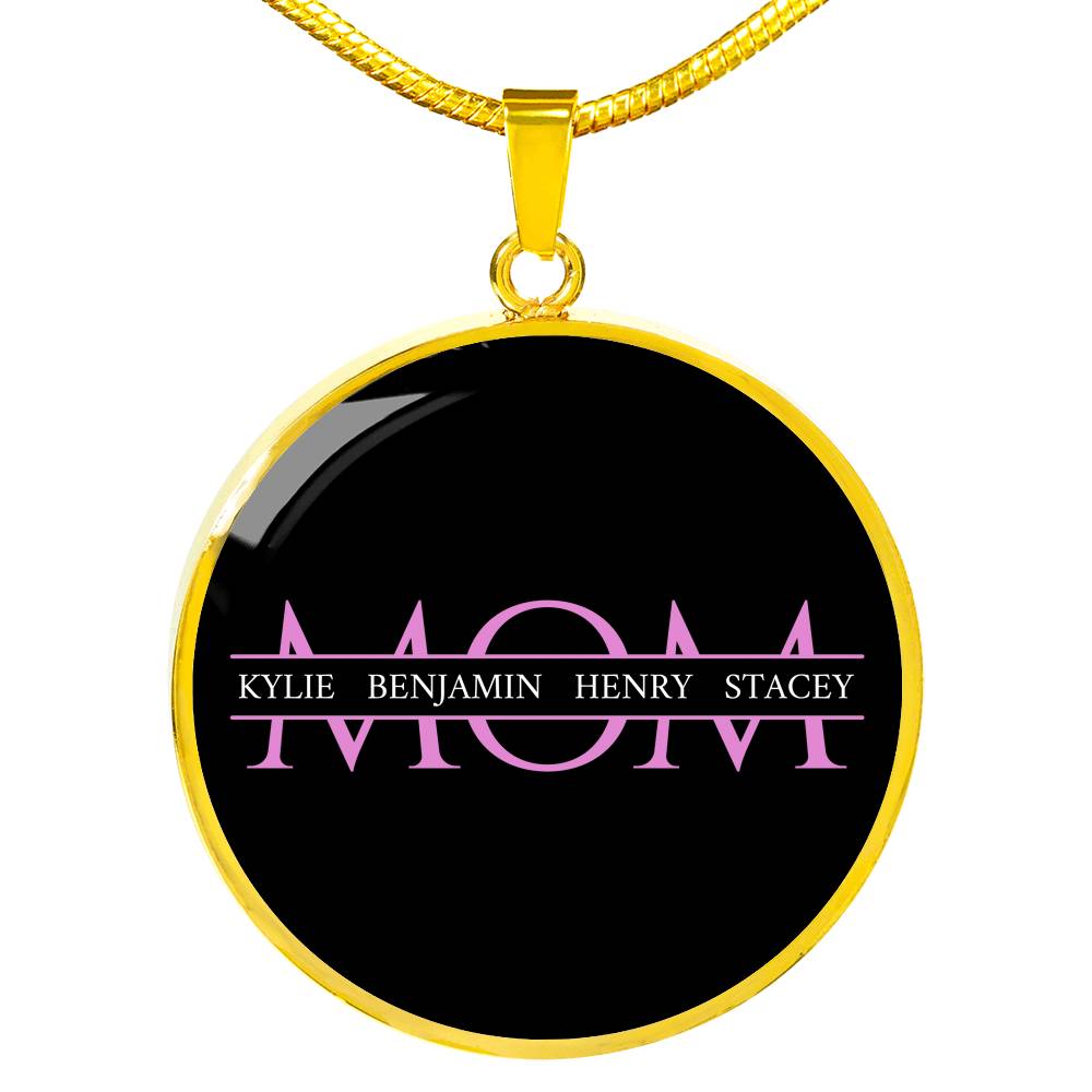 Mom Necklace Round - Dark