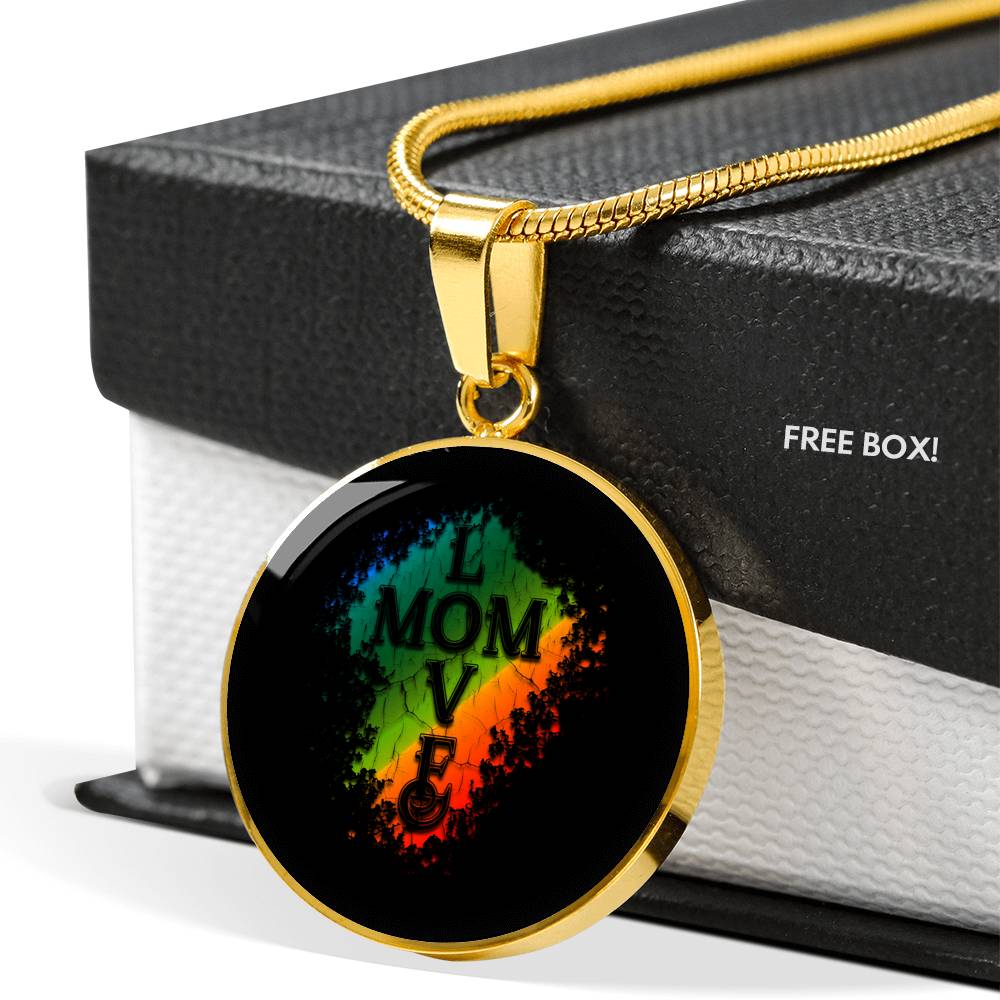 Mom Love Necklace Round - Light