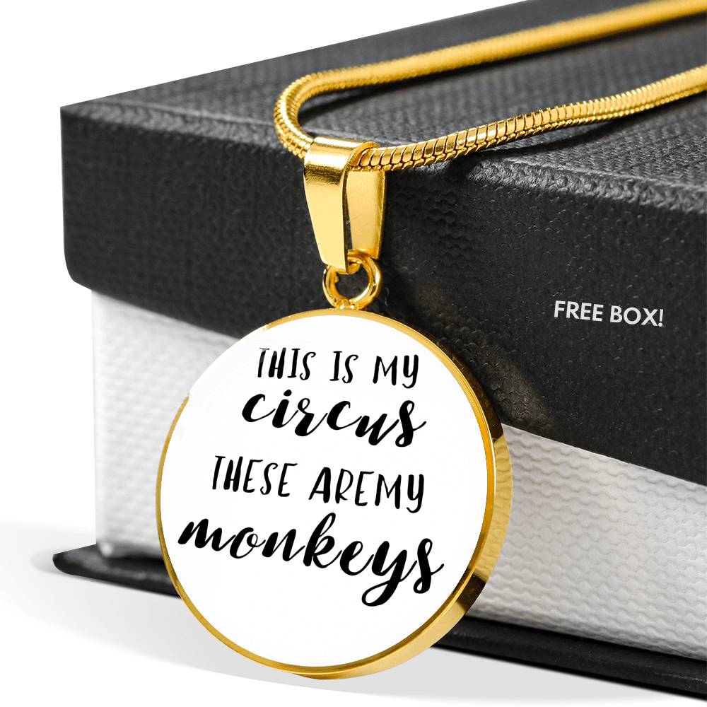 This Is My Circus - Gold/Silver Round Necklace - White