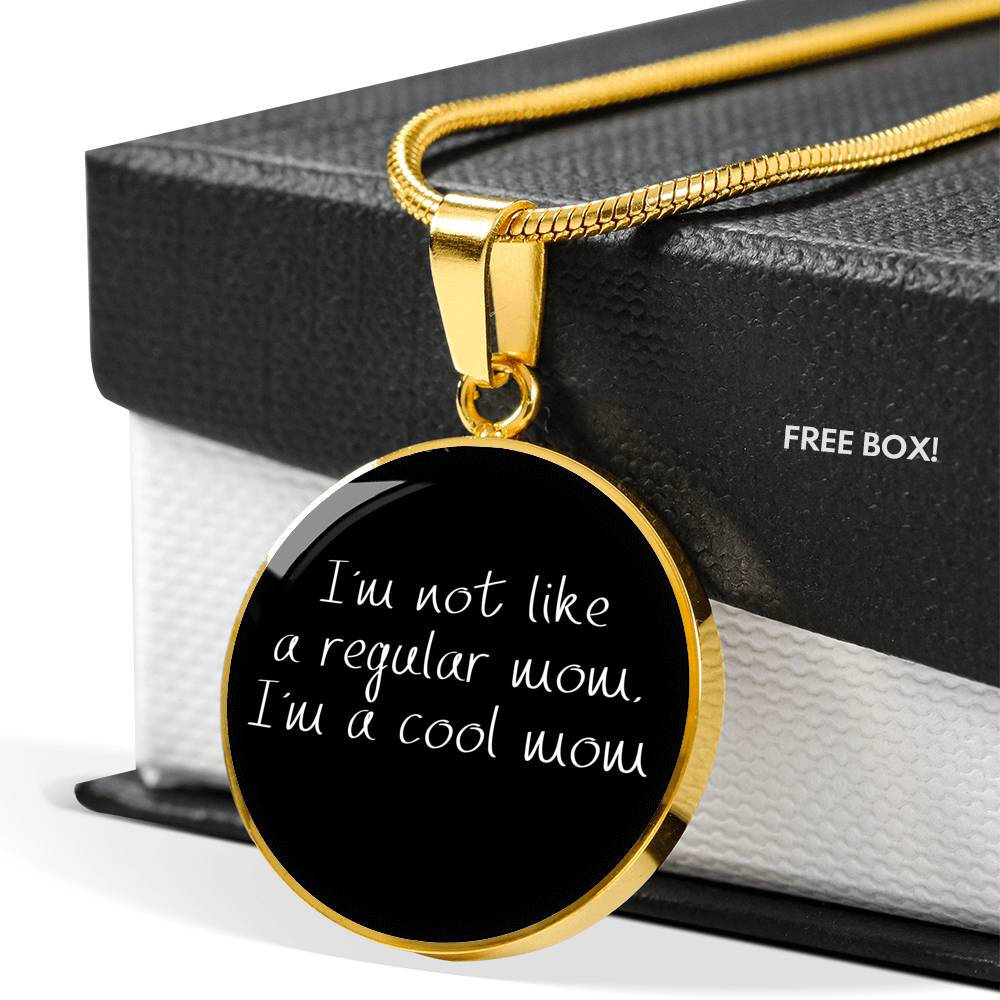 Not Like A Regular Mom - Gold/Silver Round Necklace - Black