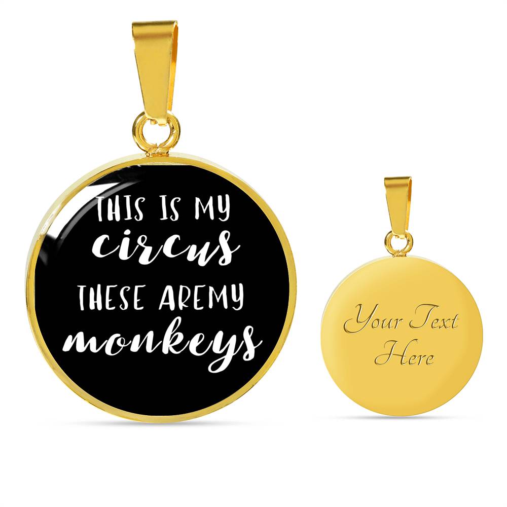 This Is My Circus - Gold/Silver Round Necklace - Black