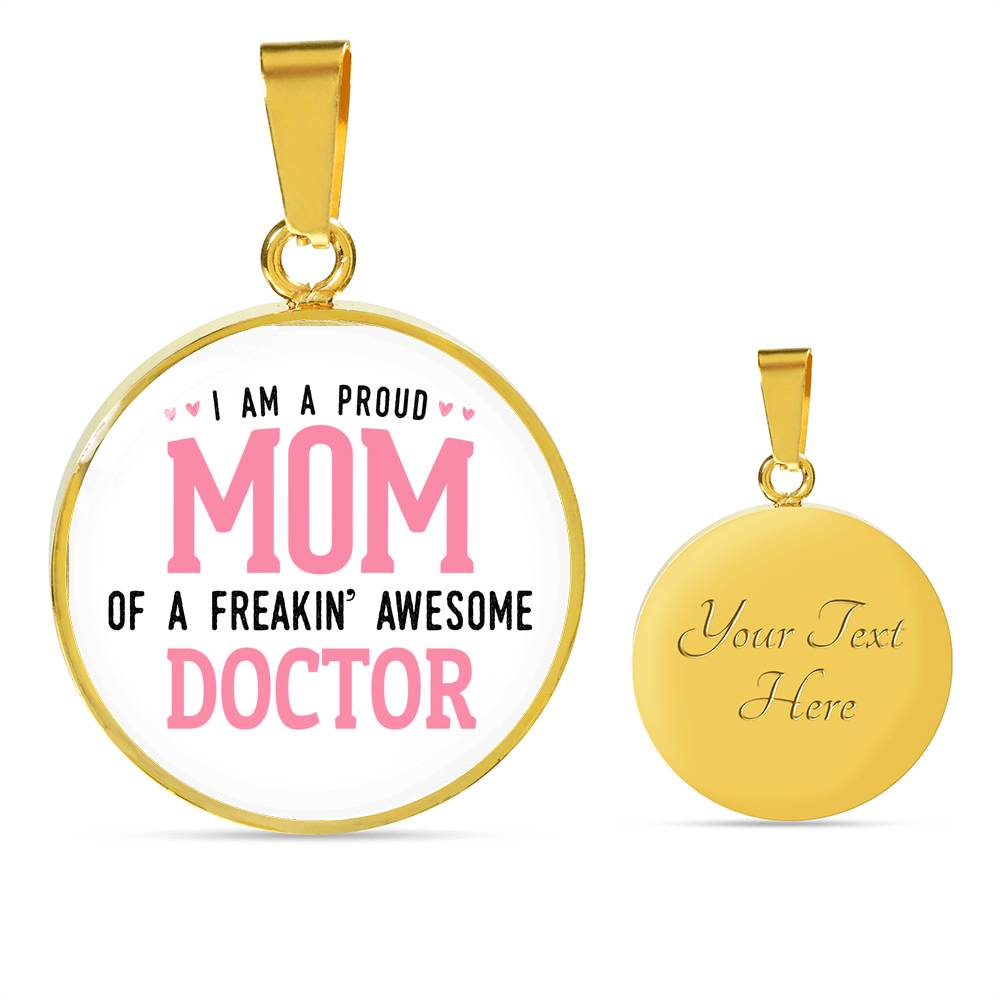 Proud Mom Necklace Round - Light