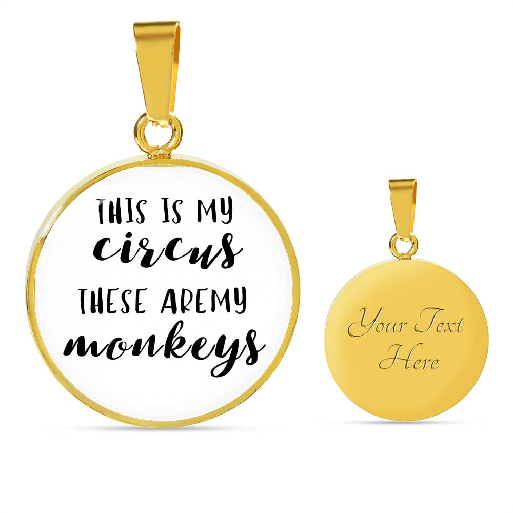 This Is My Circus - Gold/Silver Round Necklace - White