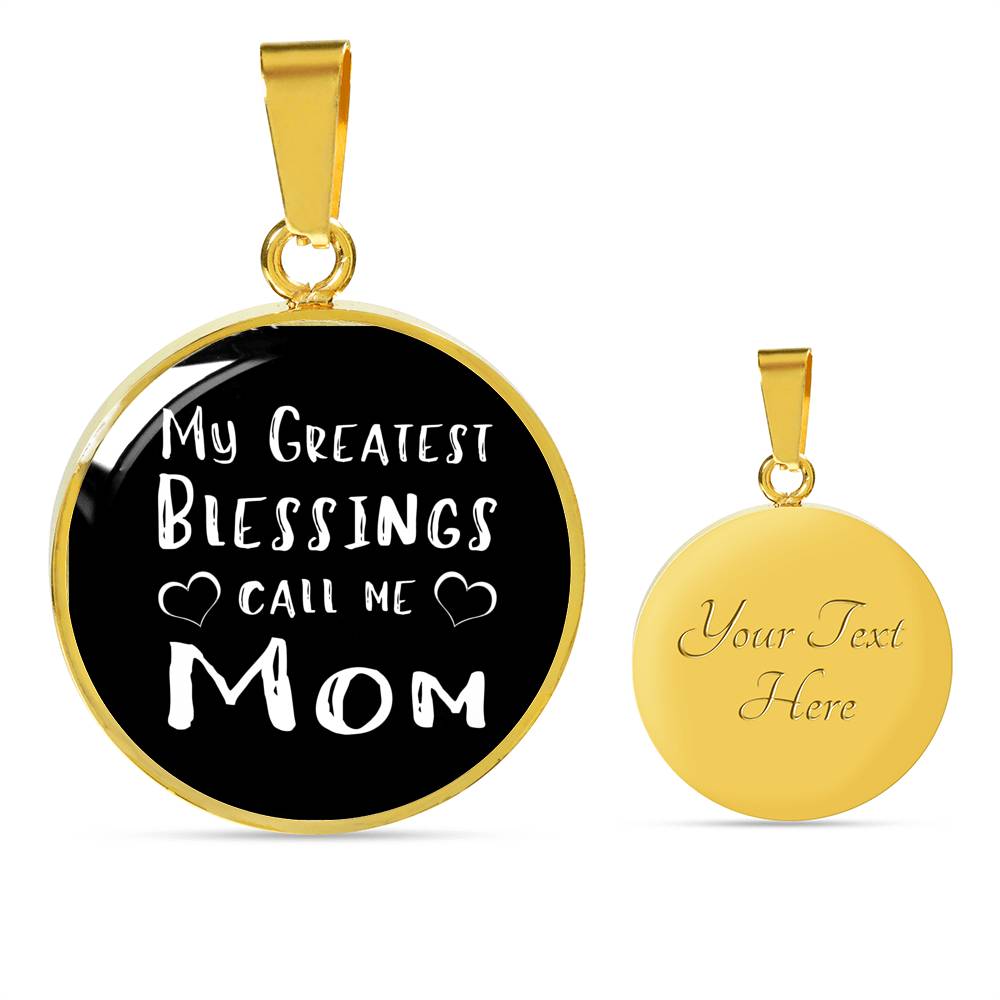 My Greatest Blessings - Gold/Silver Round Necklace - Black