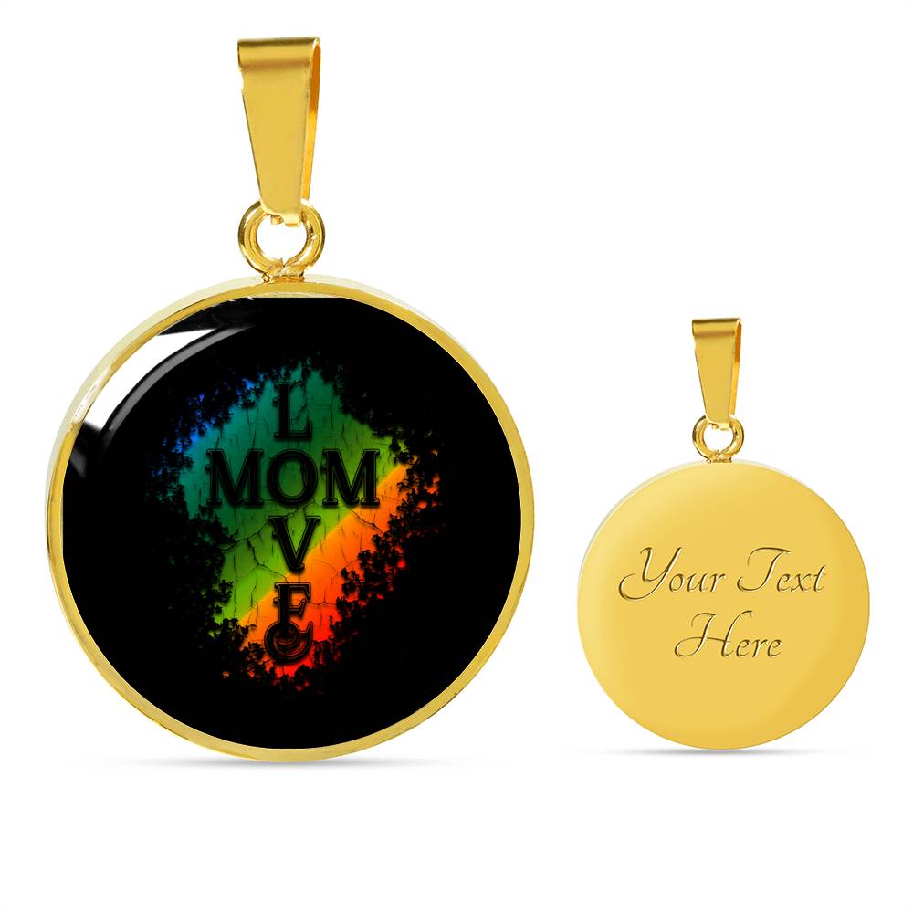 Mom Love Necklace Round - Light