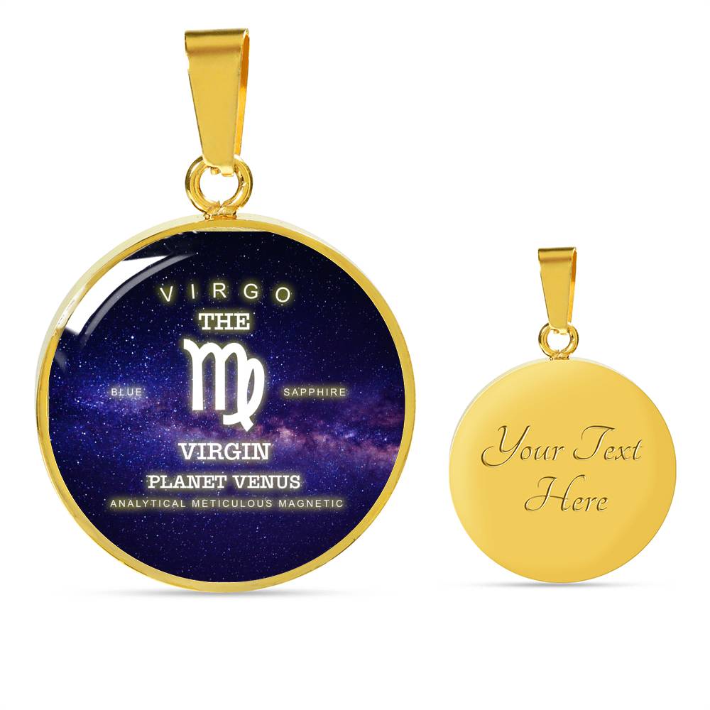 Virgo Gold/Silver Zodiac Round Necklace