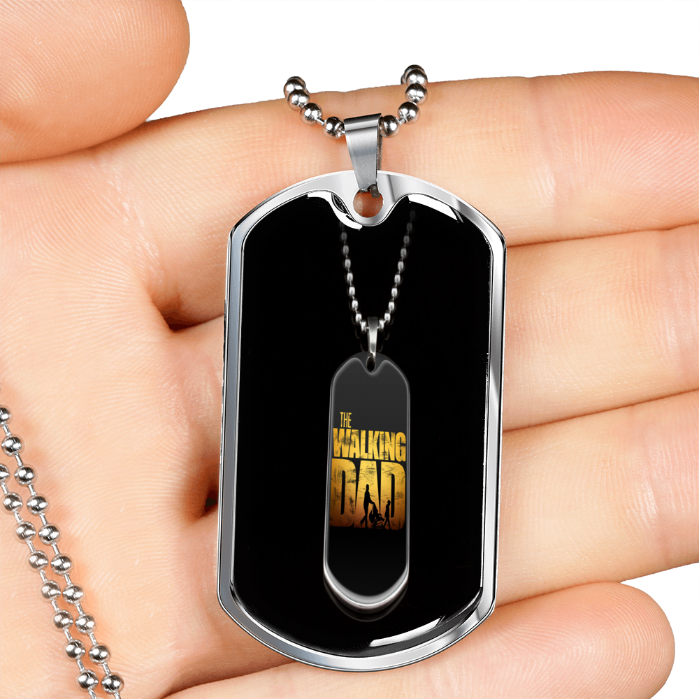 Walking Dad Military Chain Dog Tag