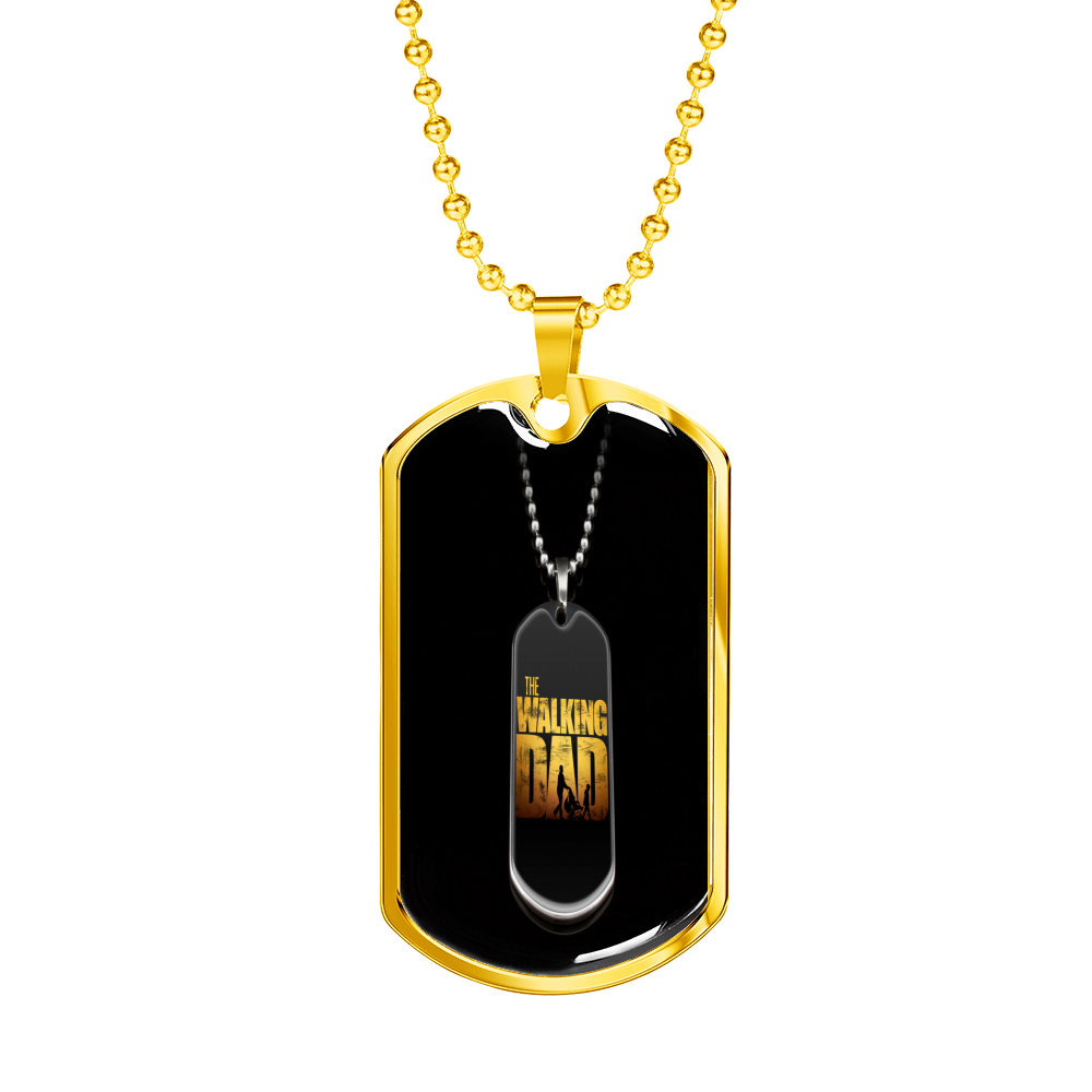 Walking Dad Military Chain Dog Tag