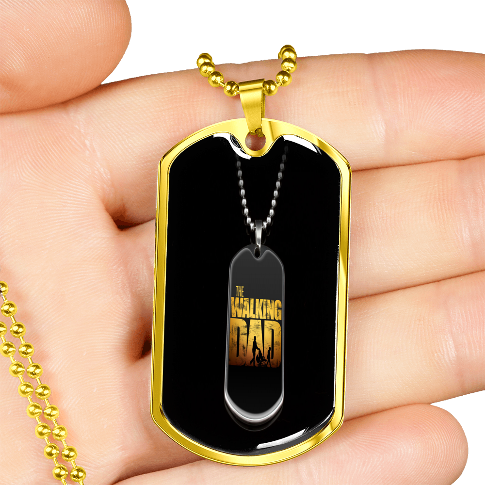 Walking Dad Military Chain Dog Tag