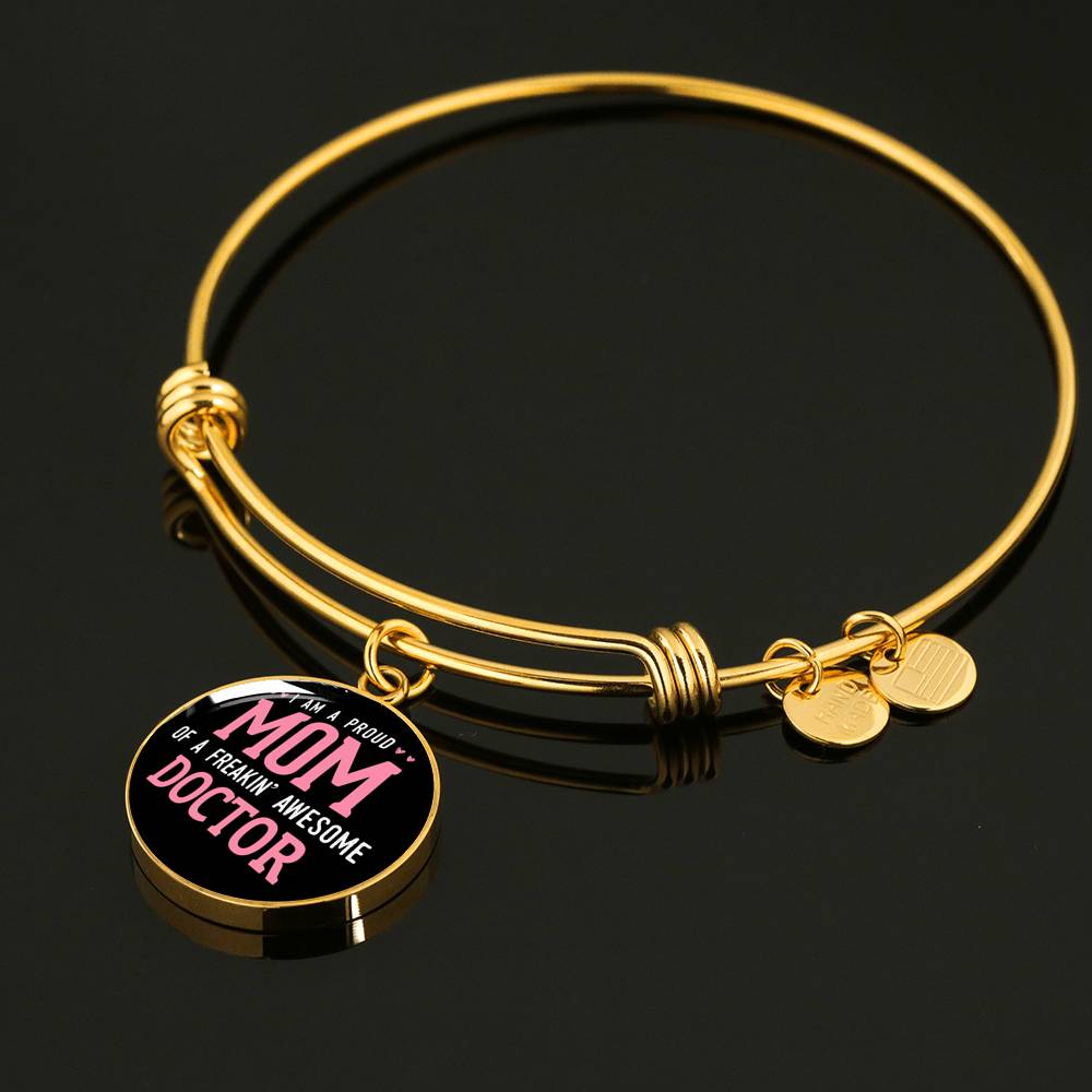 Proud Mom Bracelet Round - Dark