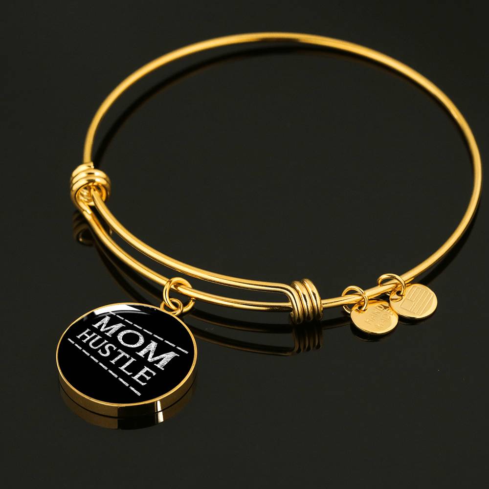 Mom Hustle - Gold/Silver Round Bracelet - Black