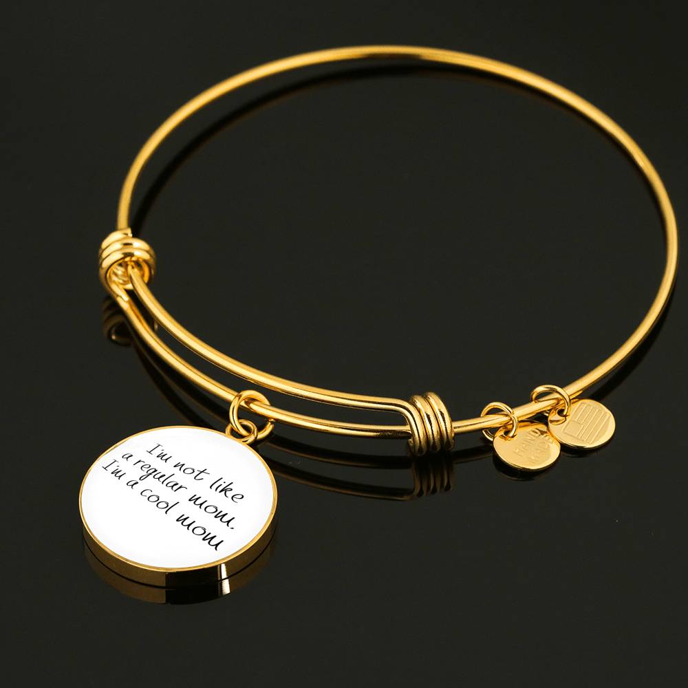Not Like A Regular Mom - Gold/Silver Round Bracelet - White