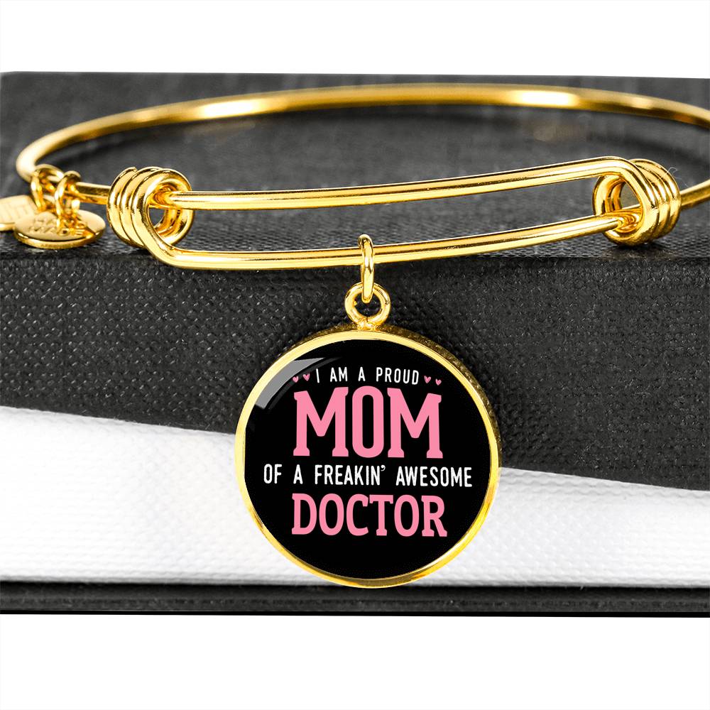 Proud Mom Bracelet Round - Dark