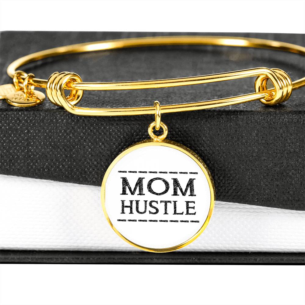 Mom Hustle - Gold/Silver Round Bracelet - White