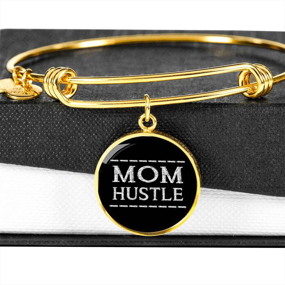 Mom Hustle - Gold/Silver Round Bracelet - Black