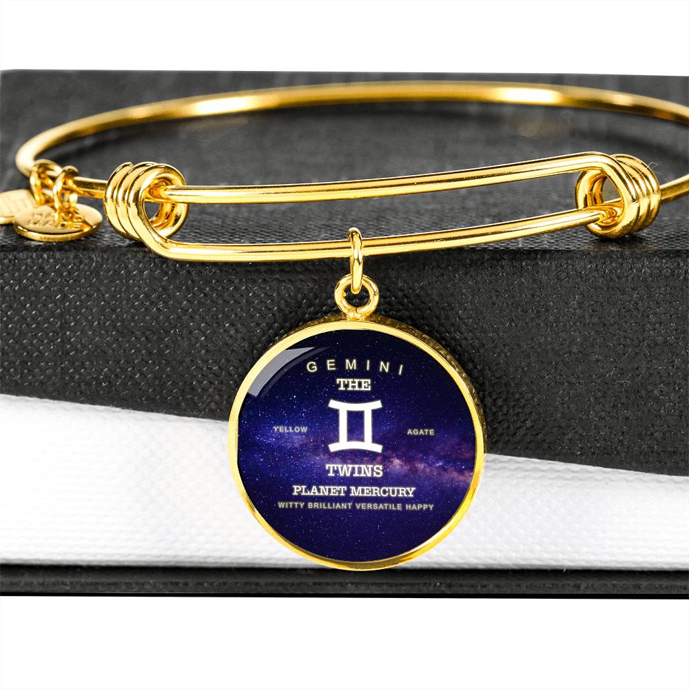 Gemini Gold/Silver Zodiac Round Bracelet