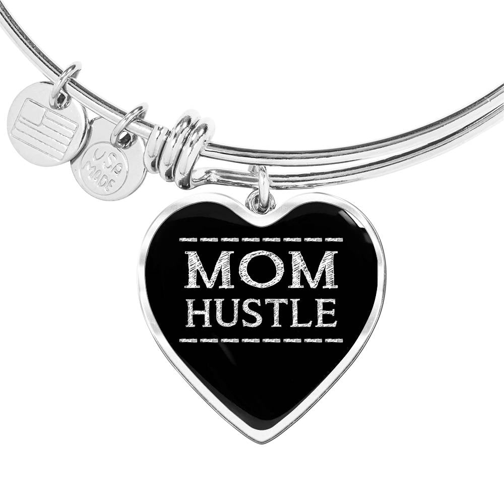 Mom Hustle - Gold/Silver Heart Bracelet - Black