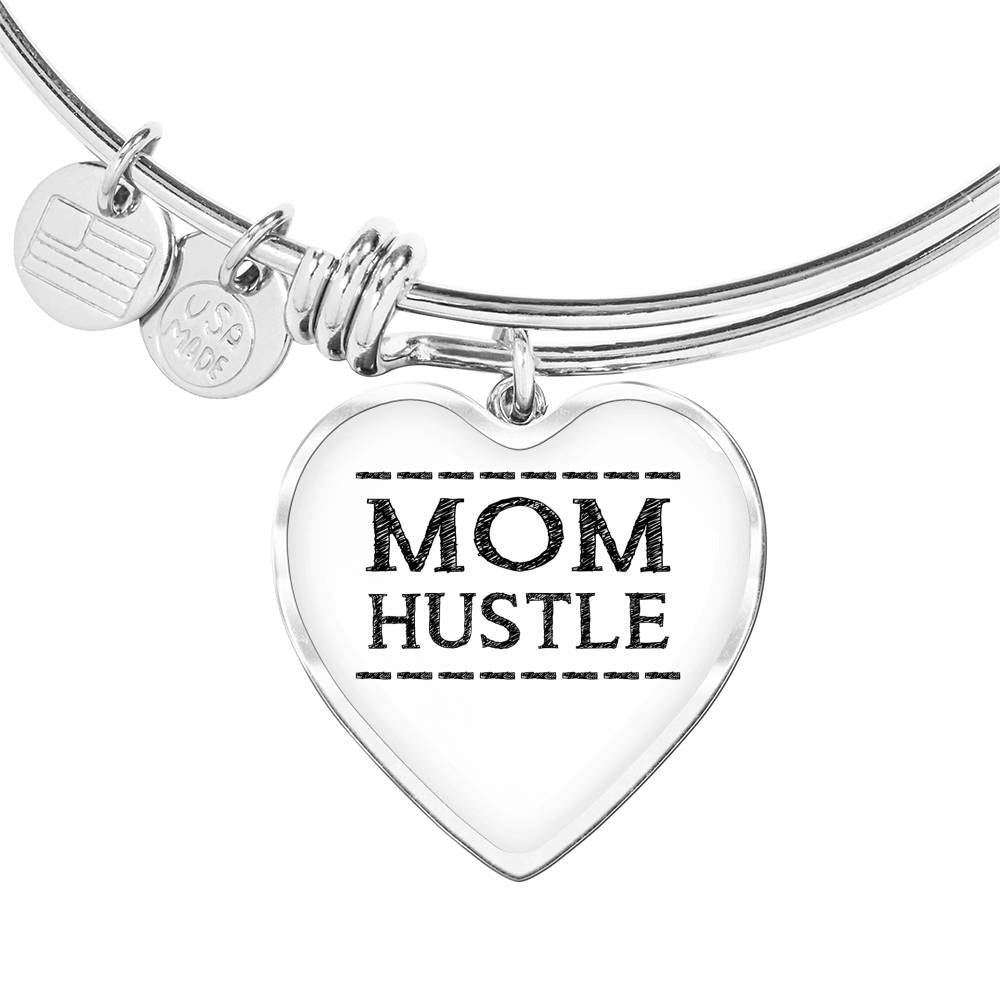 Mom Hustle - Gold/Silver Heart Bracelet -White