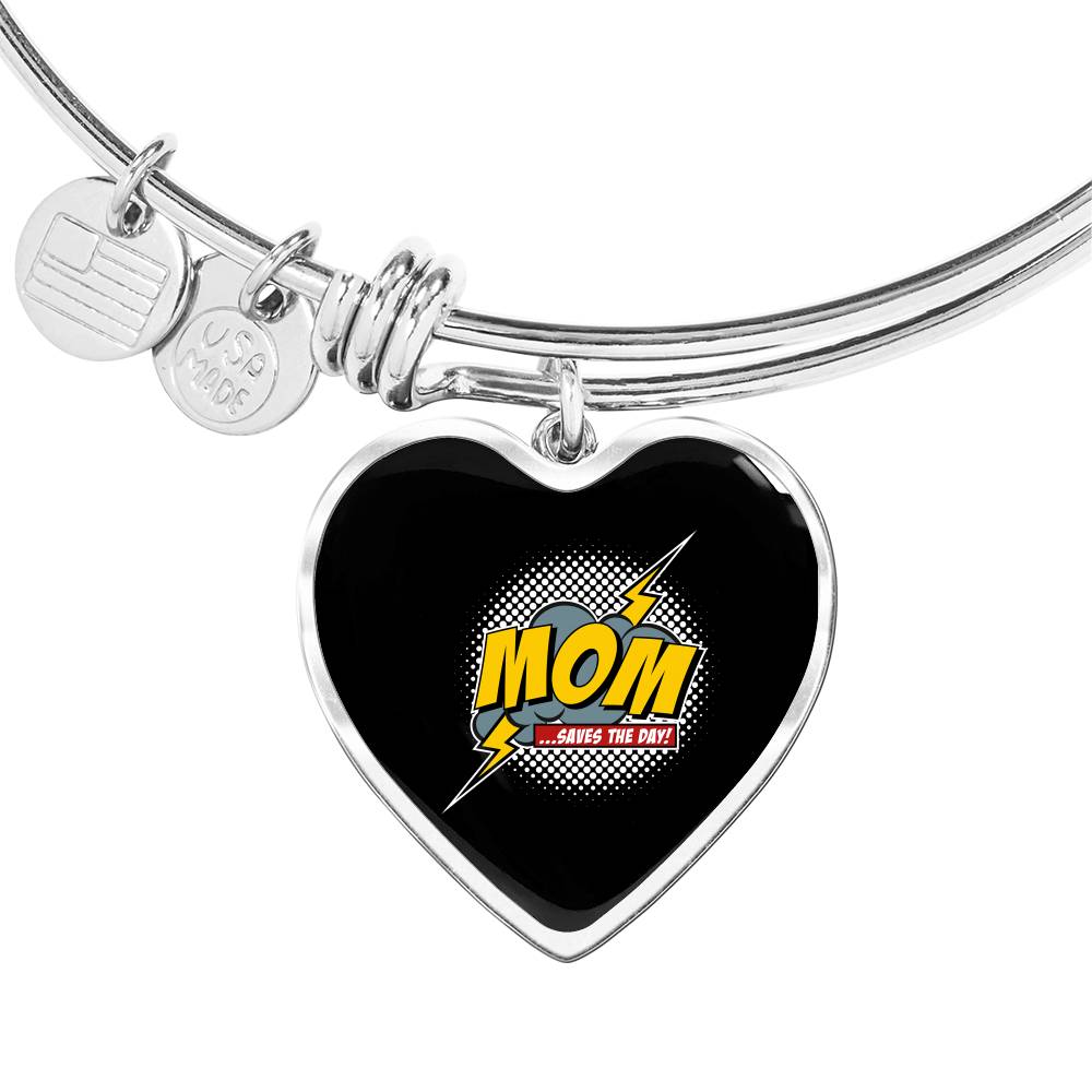 Mom Saves The Day Bracelet Heart - Dark