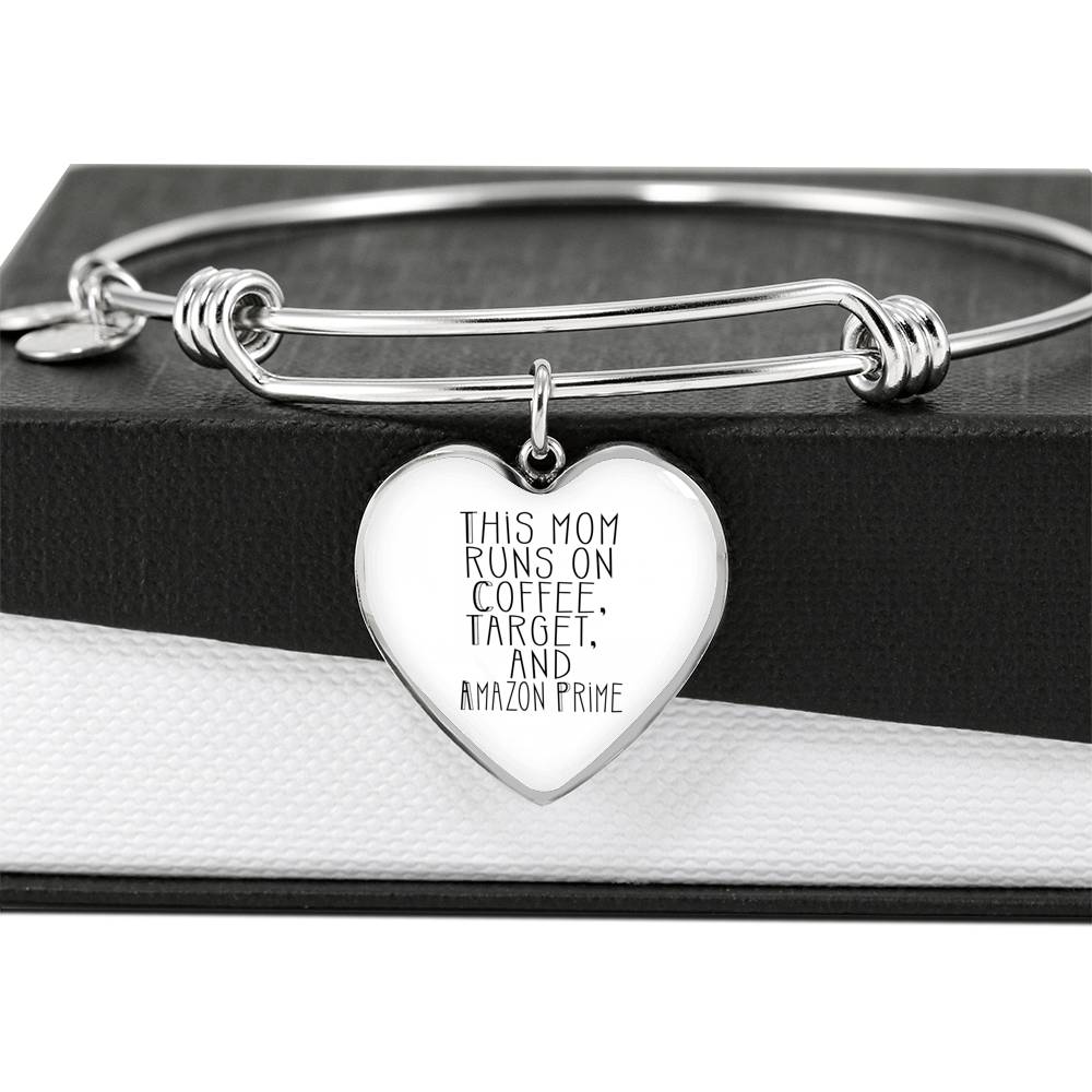 This Mom Runs - Gold/Silver Heart Bracelet - White
