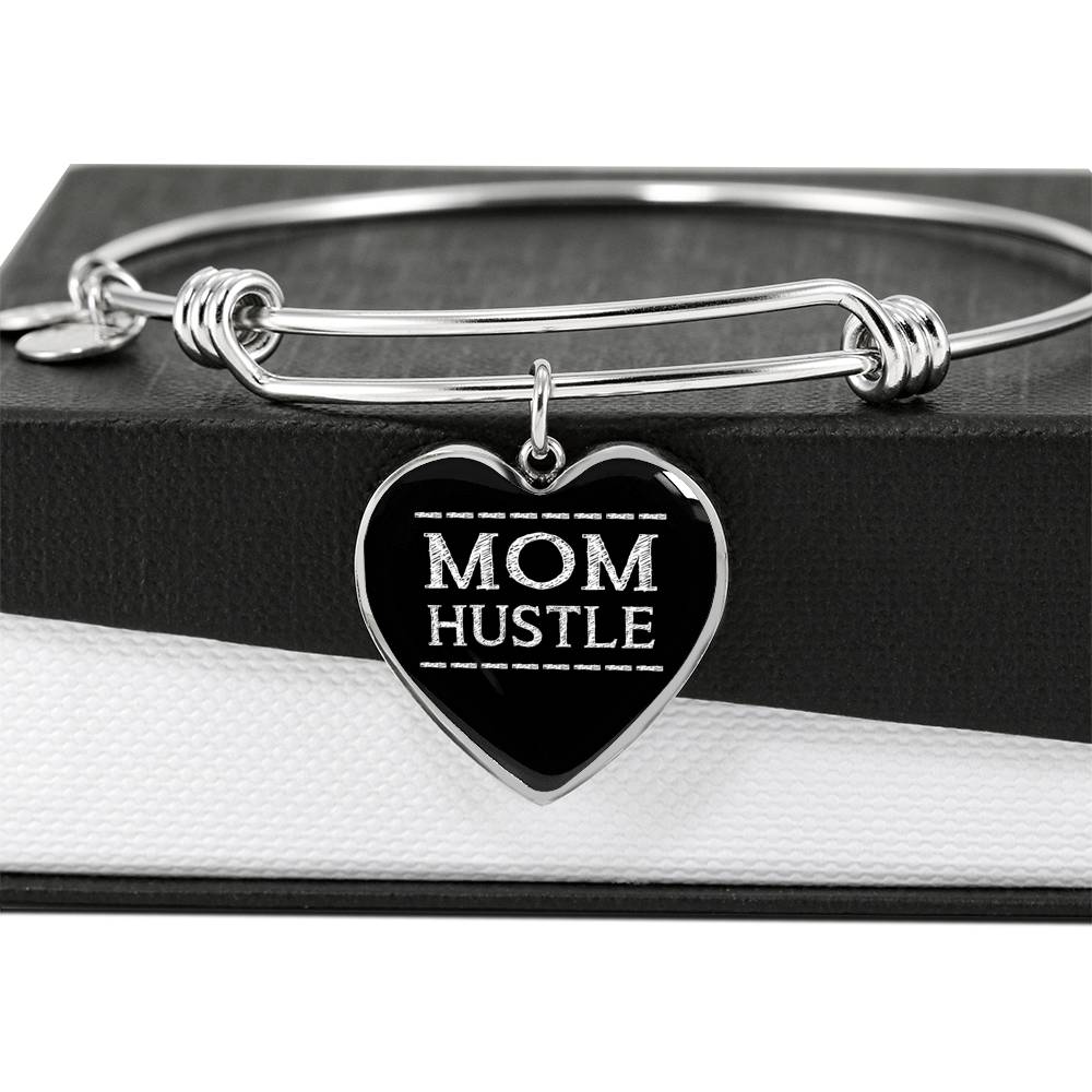 Mom Hustle - Gold/Silver Heart Bracelet - Black