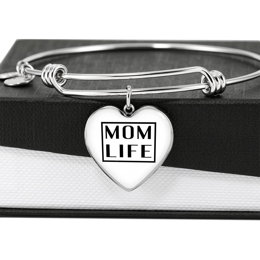 Mom Life - Gold/Silver Heart Bracelet - White