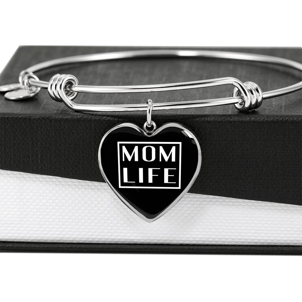 Mom Life - Gold/Silver Heart Bracelet - Black