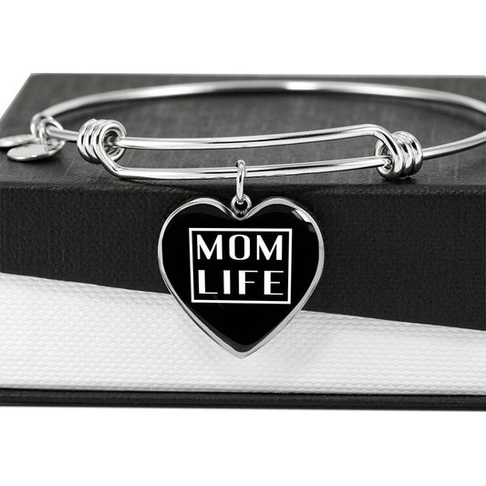 Mom Life - Gold/Silver Heart Bracelet - Black