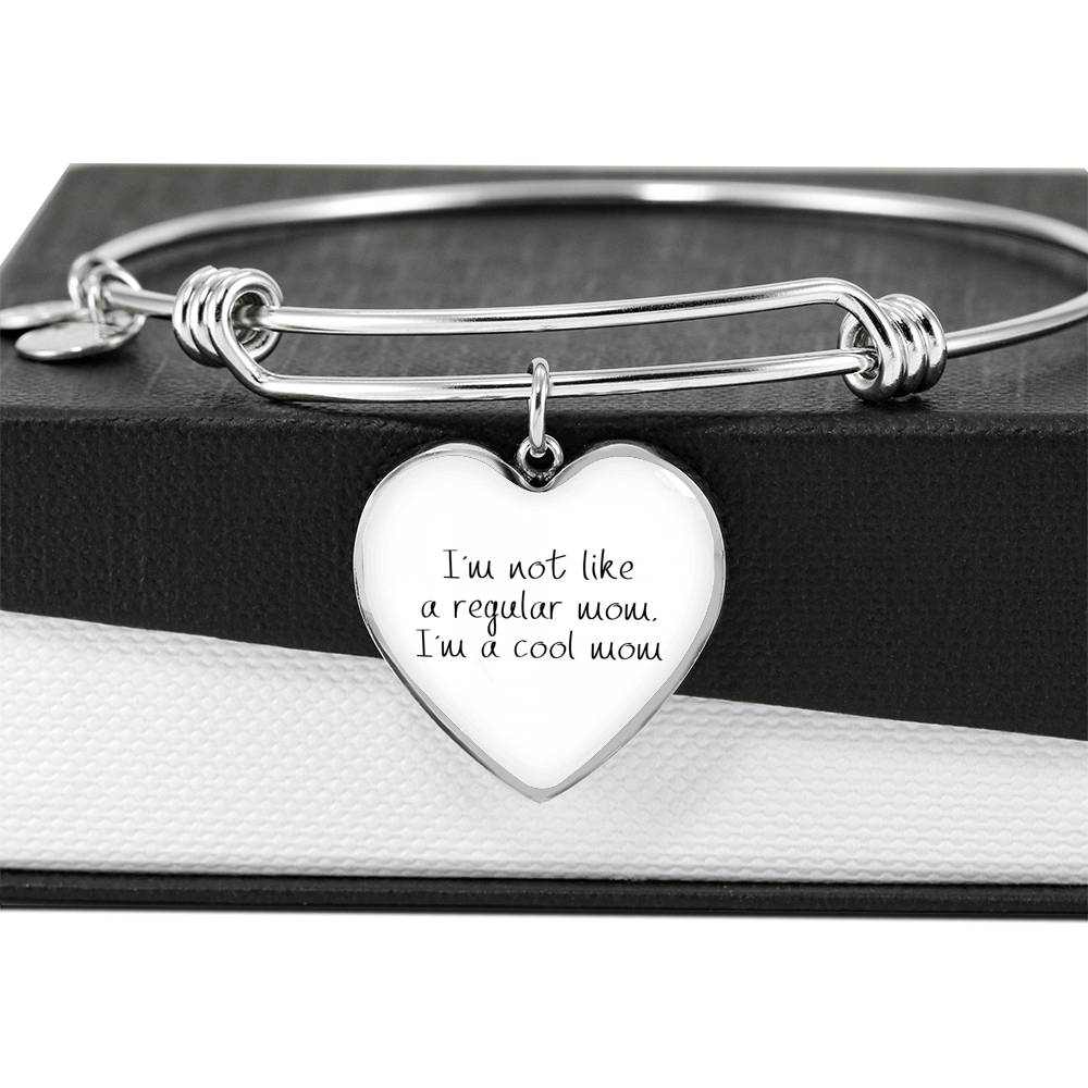 Not Like A Regular Mom - Gold/Silver Heart Bracelet - White