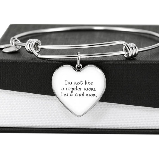 Not Like A Regular Mom - Gold/Silver Heart Bracelet - White