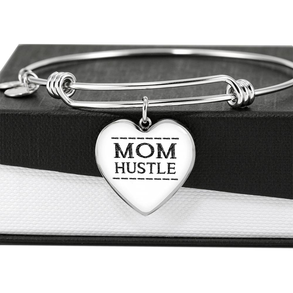 Mom Hustle - Gold/Silver Heart Bracelet -White