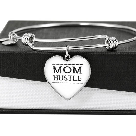 Mom Hustle - Gold/Silver Heart Bracelet -White
