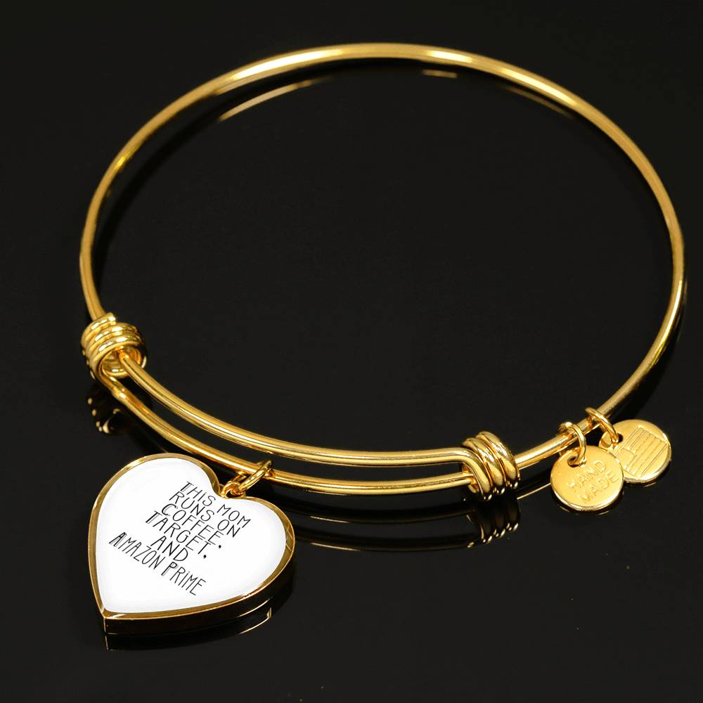 This Mom Runs - Gold/Silver Heart Bracelet - White
