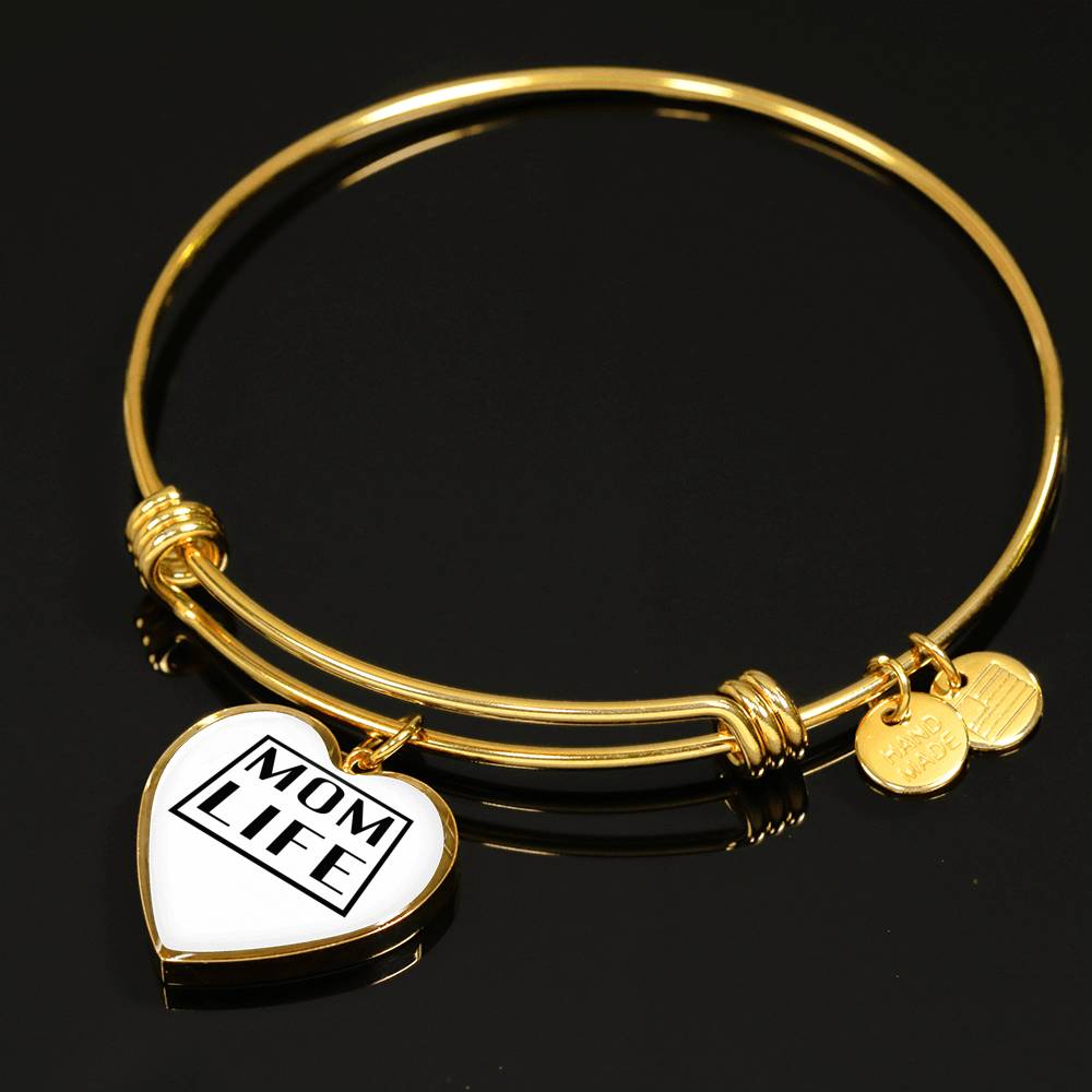 Mom Life - Gold/Silver Heart Bracelet - White