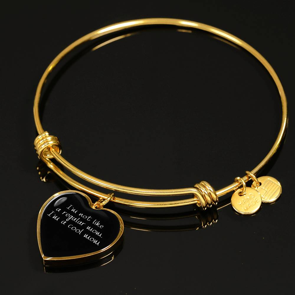 Not Like A Regular Mom - Gold/Silver Heart Bracelet - Black