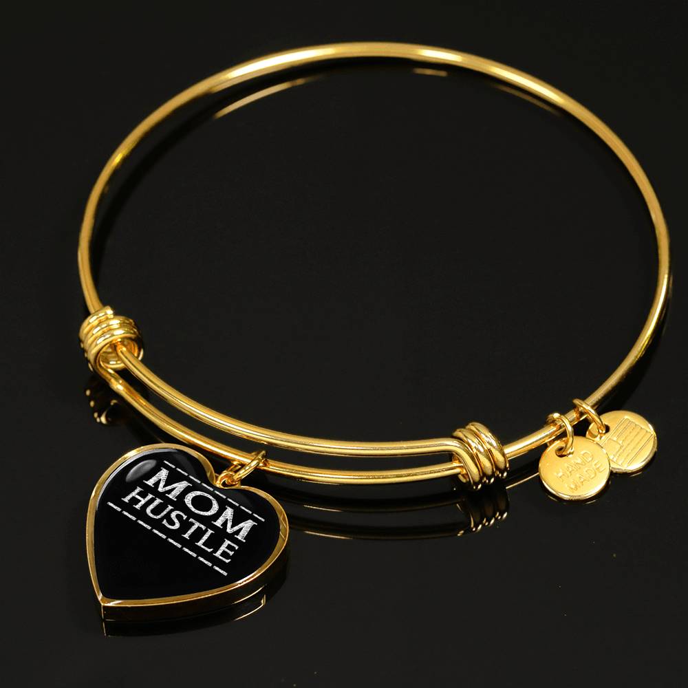 Mom Hustle - Gold/Silver Heart Bracelet - Black