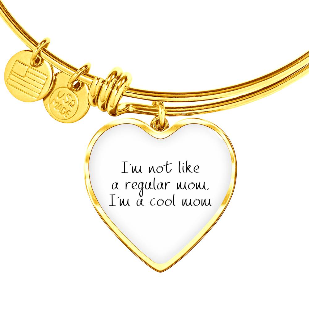 Not Like A Regular Mom - Gold/Silver Heart Bracelet - White
