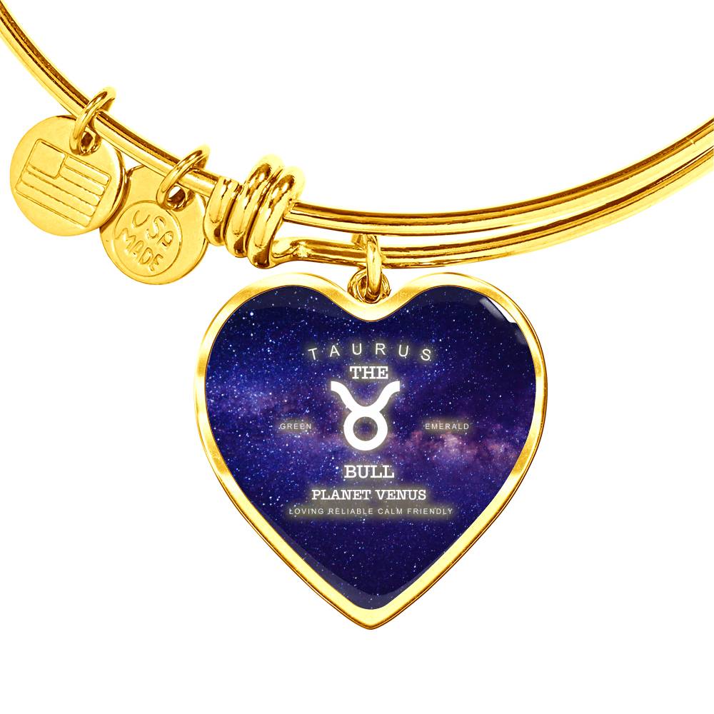 Taurus Gold/Silver Zodiac Heart Bracelet