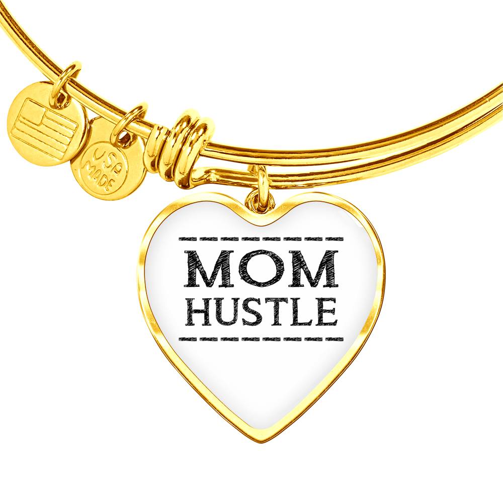 Mom Hustle - Gold/Silver Heart Bracelet -White