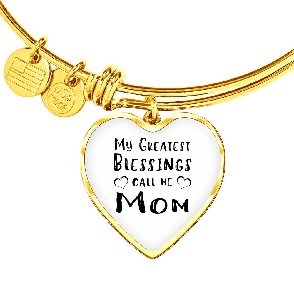 My Greatest Blessings - Gold/Silver Heart Bracelet - White