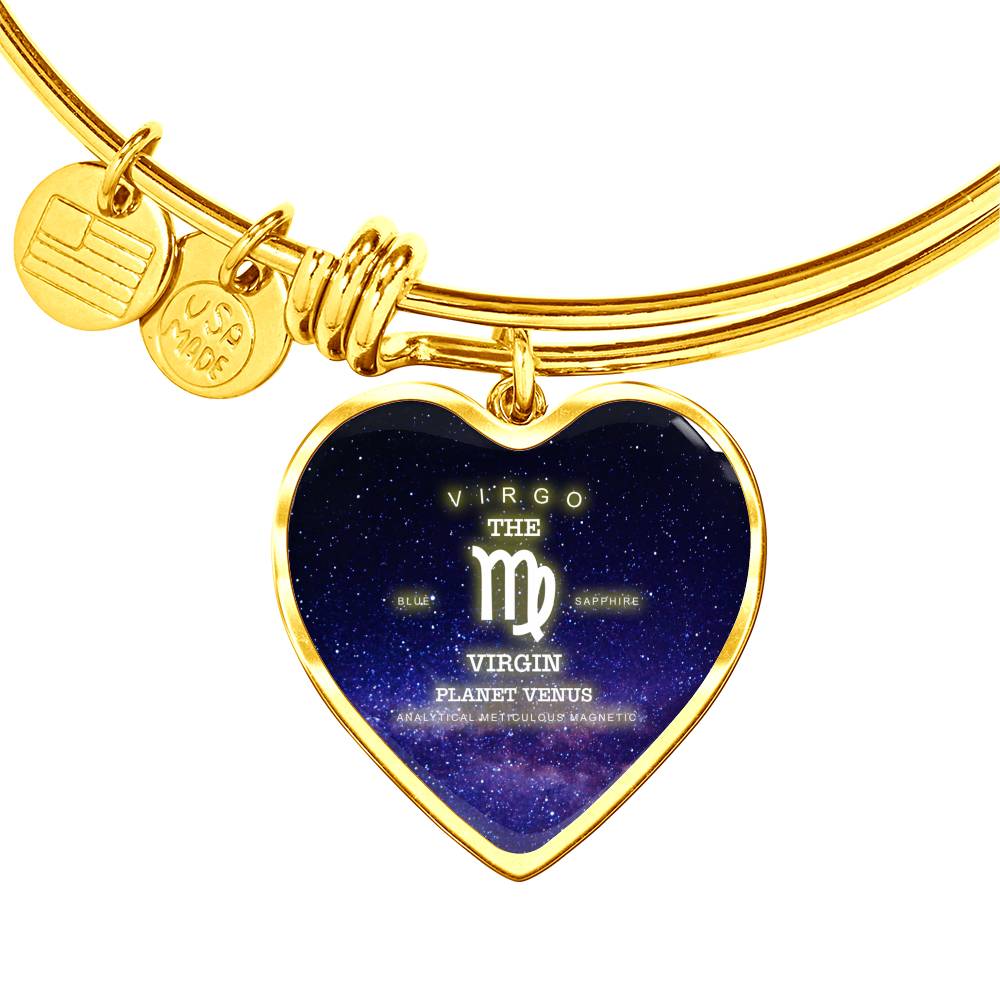 Virgo Gold/Silver Zodiac Heart Bracelet