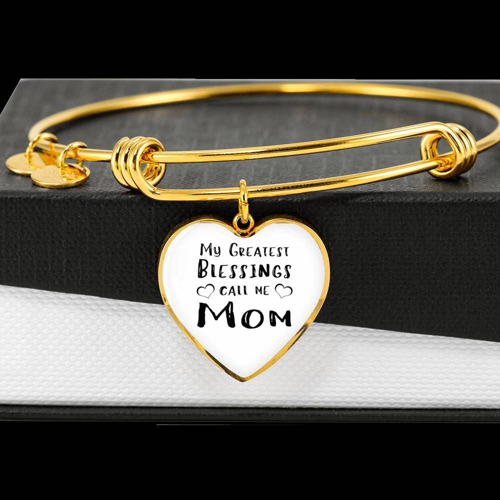 My Greatest Blessings - Gold/Silver Heart Bracelet - White