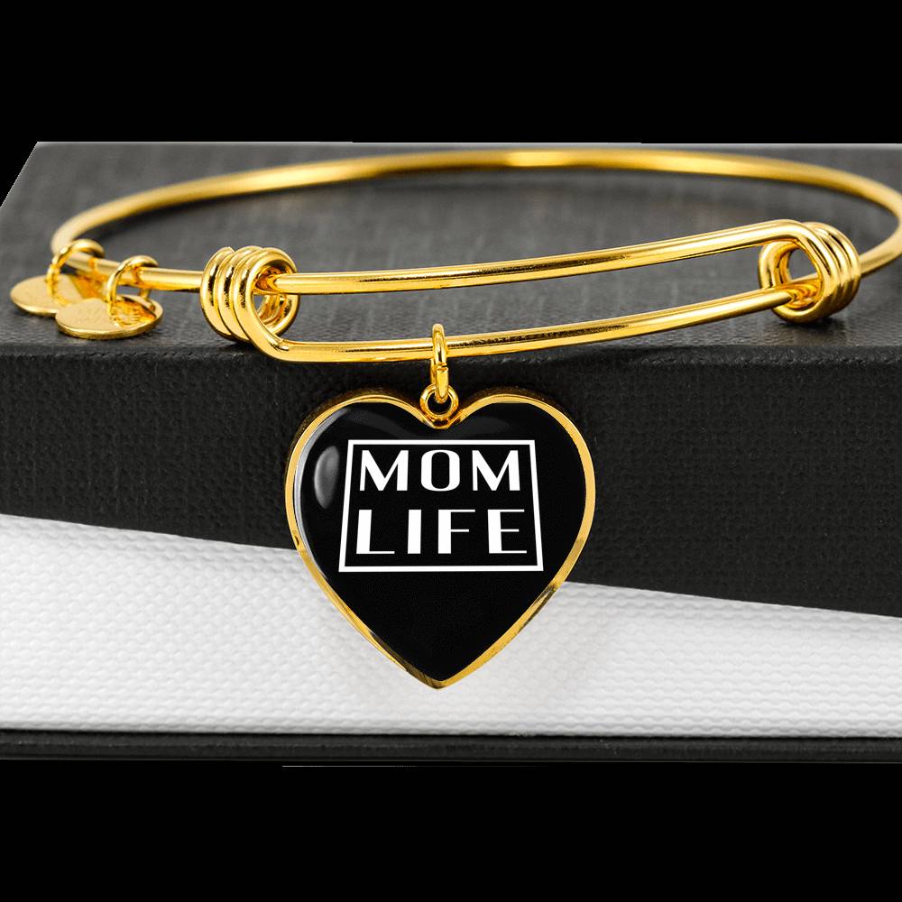 Mom Life - Gold/Silver Heart Bracelet - Black